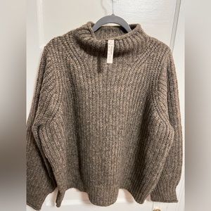 Madewell Plus Loretto Mockneck Pullover Sweater- Heather Otter